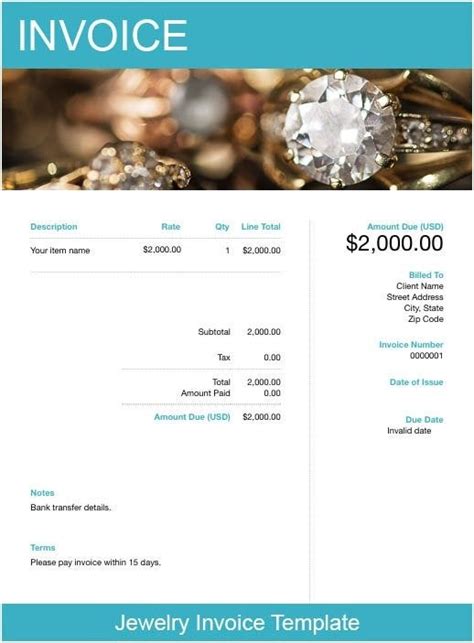 jewelry invoice template free